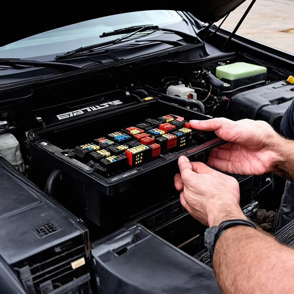 Fuse box under the hood